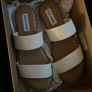Steve Madden Ivara bone leather sandals WHITE